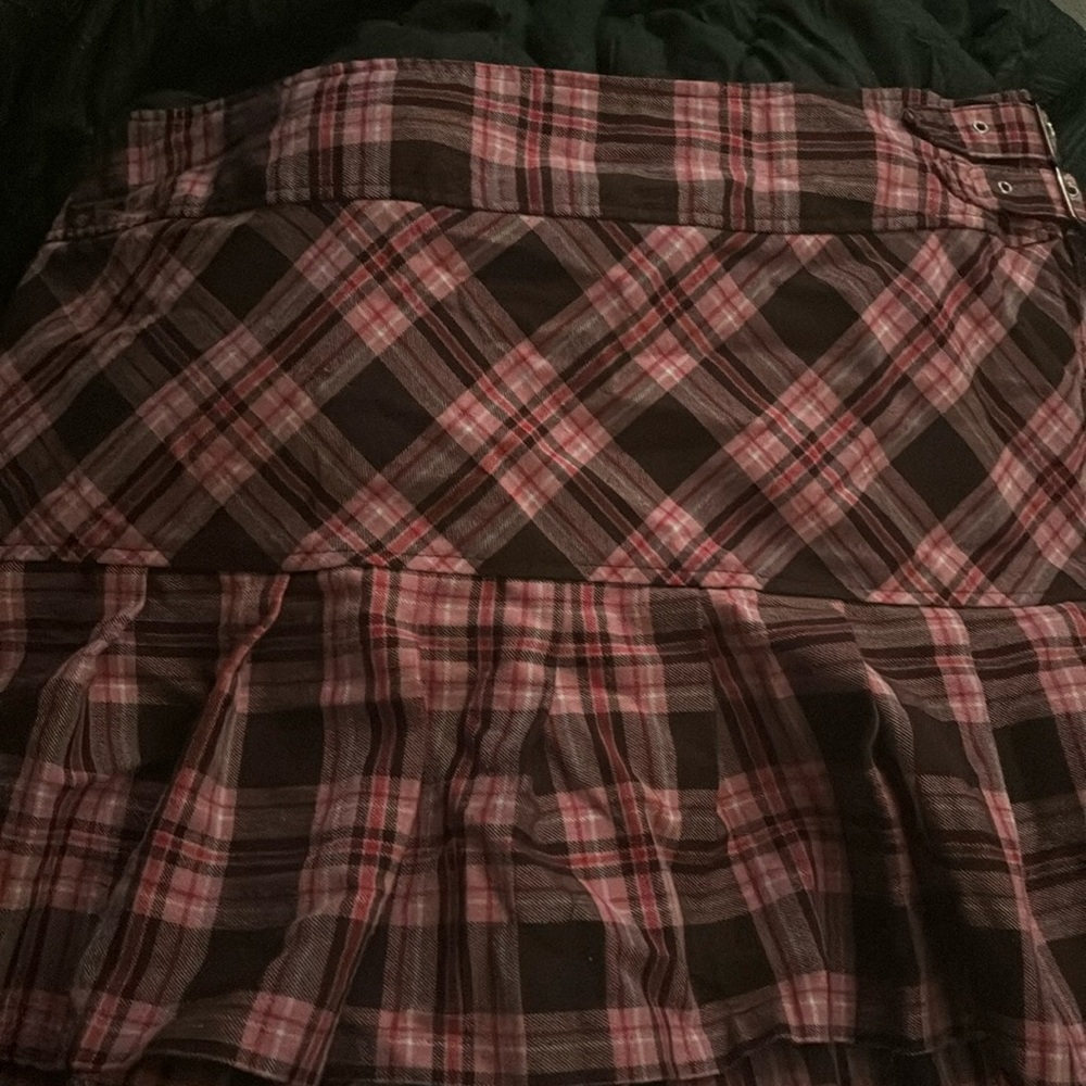 Pink and Brown vintage No Boundaries pleated skirt